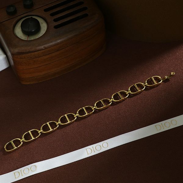 

d family 2021 cd letter bracelet female dijiafeng star classic brass, Golden;silver