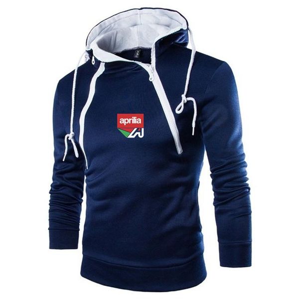 

men's hoodies & sweatshirts 2021 aprilia brand mens fashion england style casual winter put together men double zipper delicate printed, Black