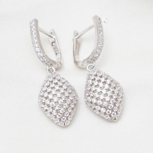 

hoop & huggie birthday/anniversary earing hollow design zirconia earrings women exquisite dazzling jewellery with gifts bag/box, Golden;silver