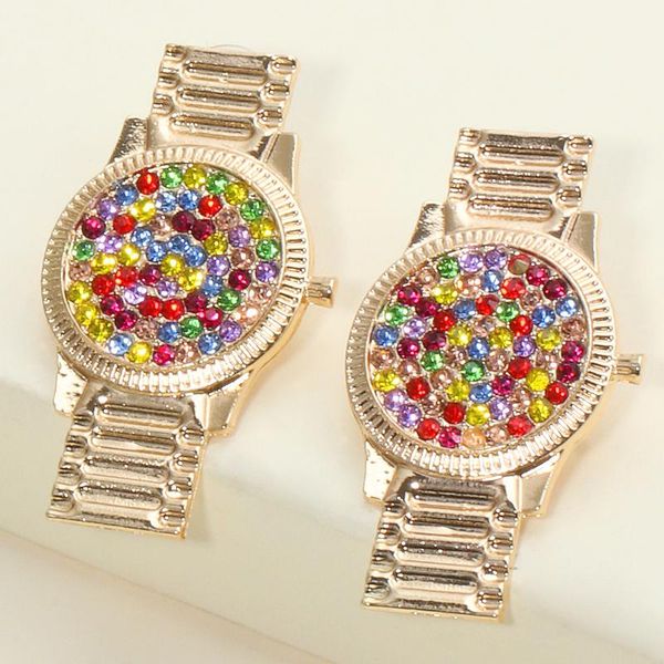 

dangle & chandelier juran creative design golden earrings watch shaped crystal metal drop for women, Silver