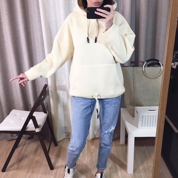 

urban style large oversize sweatshirt for women spring autumn warm female hoodie streetwear, Black