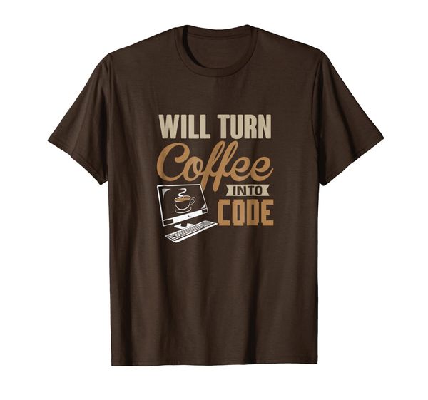 

will turn coffee into code hacker software engineer t-shirt, White;black