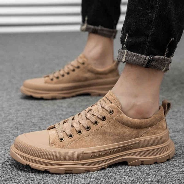 

dress shoes men casual fashion male sneaker lace-up oxford igh quality suede leisure breathable soft flat driving shoe s4gk, Black