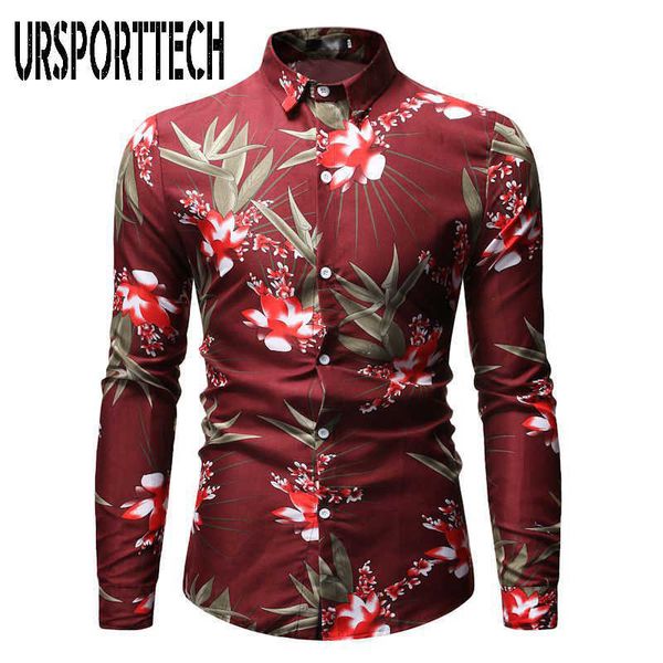 

print long sleeve shirt men large size regular fit elegant casual shirts male business floral dress shirt camisas masculina 210528, White;black