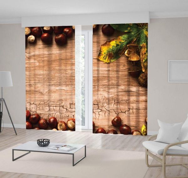 

curtain & drapes 6chestnuts and leaf frame on wooden table autumn country style theme home decor brown green