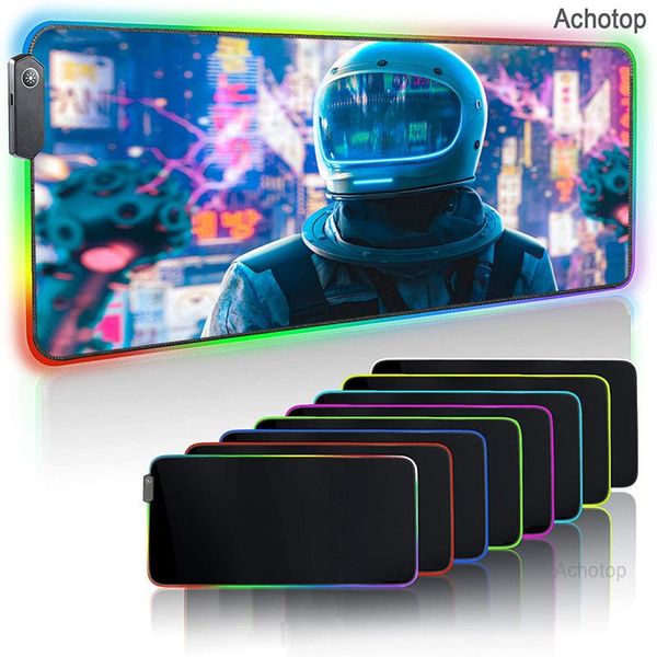 

mouse pads & wrist rests gaming mousepad rgb personality neon led game accessories computer keyboard mat carpet pad pc notebook gamer desk