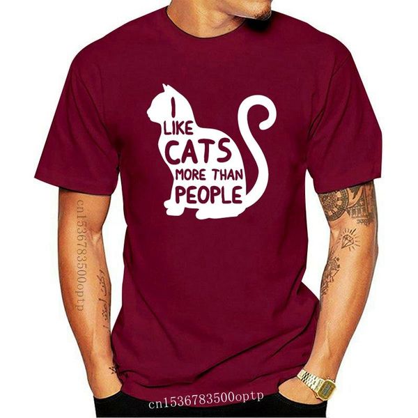 

men's t-shirts i like cats more than people shirt funny cat lover gifts(1), White;black