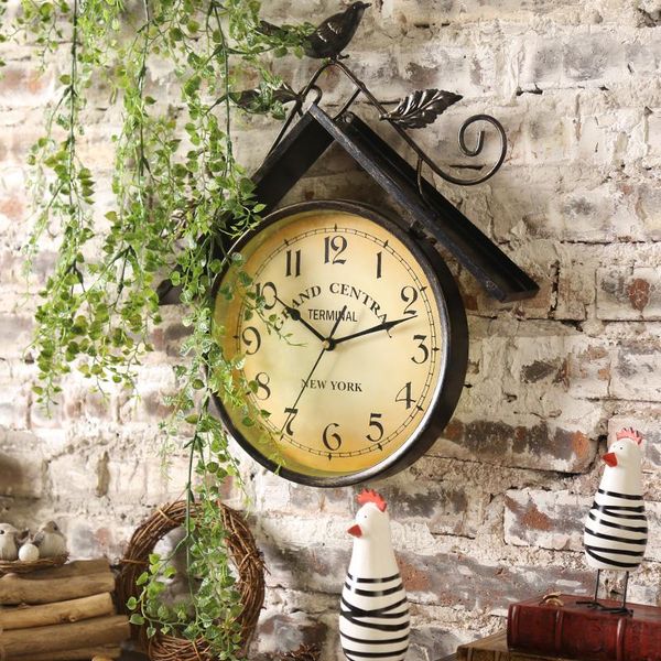 

wall clocks large vintage clock electronic antique metal american silent creative reloj mural home decoration oo50wc