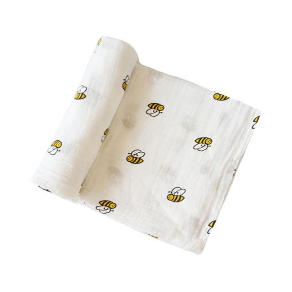 

yoga outfit born baby infant muslin gauze cotton swaddle blanket wrapping (littie bee)