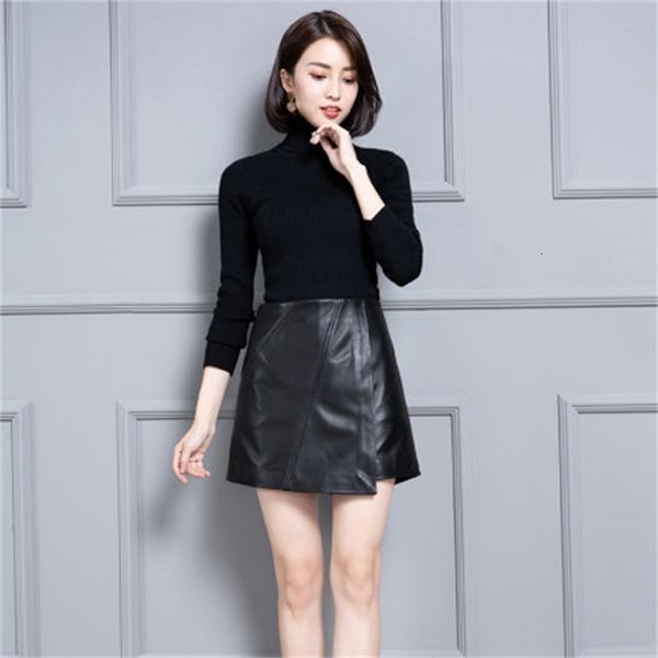 

2021 new female genuine sheep leather ks66 shorts ej4m, White;black