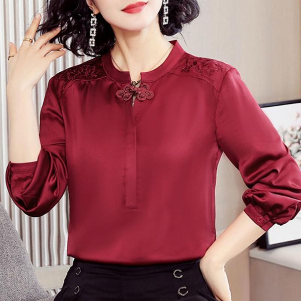 

women's blouses & shirts blusas mujer de moda 2021 spring long sleeve blouse women 3xl plus size chiffon womens and c462, White