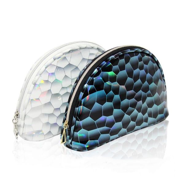 

women cosmetic bag fashion laser shell clutch bag for lady organizer bag travel portable waterproof storage bags small tote free