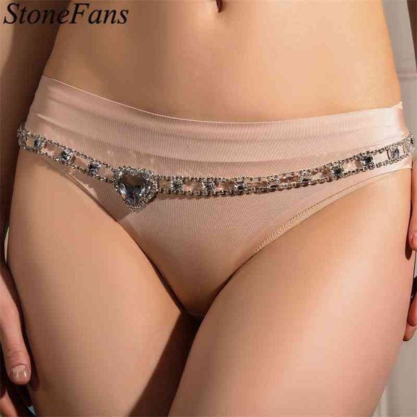 

stonefans luxury crystal heart belly for women adjustable fashion rhinestone body chain bikini beach jewelry, Silver