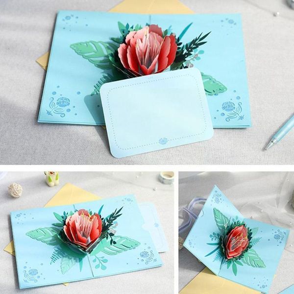 

greeting cards creative 3d up peony card holiday gift containing beautiful about envelope a 21*14cm x0t8