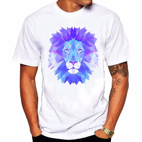 

men summer crown lion 3d white men's t-shirt fashion animal print t-shirt men casual short-sleeve tee shirt homme 103, White;black