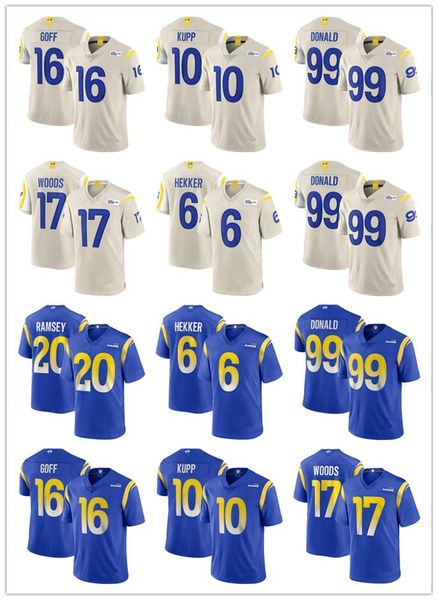

men los women angeles rams 99 aaron donald 17 robert woods 10 cooper kupp 16 jared goff football jerseys blue, Black;red