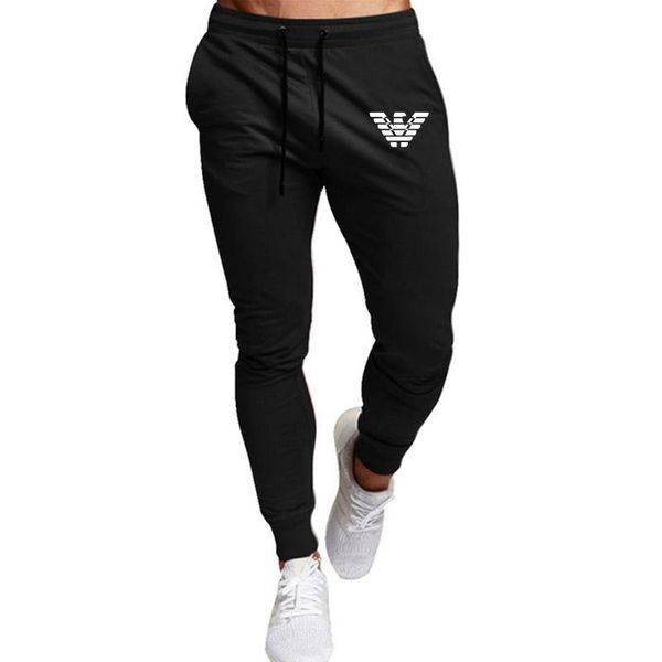 

men's pants hip hop style sports solid color multi pocket sweatpants spring, Black