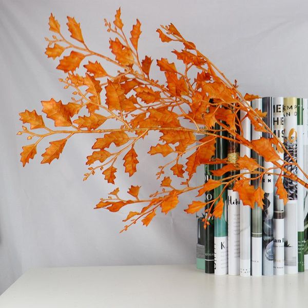 

new style oak leaf european style high-end wedding hall l flower arrangement road lead floral props money leaf