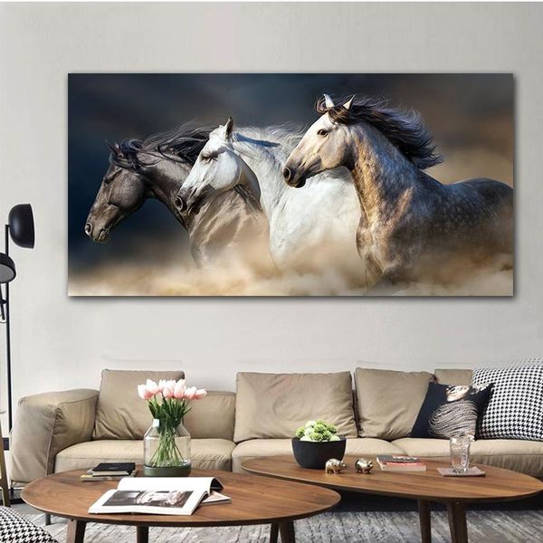 

canvas painting wall art print poster the running horse animal modular pictures for living room cuadros home decor no frame