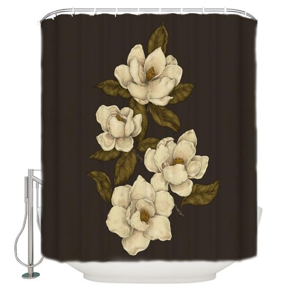 

shower curtains magnolias extra long fabric bath bathroom decor sets with 12 hooks