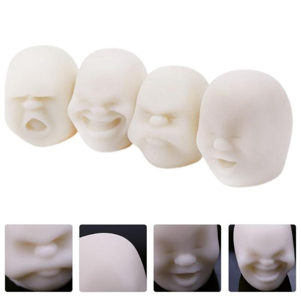

party decoration 1 set 4 pcs office stress relief toys tpr face squeeze (white)