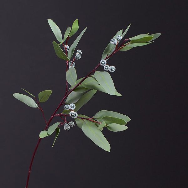 

decorative flowers & wreaths good quality factory direct sale artificial leaves branch with eucalyptus fruits