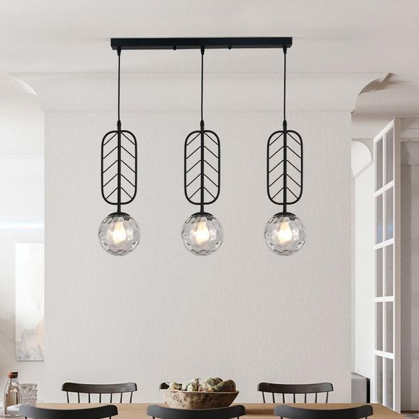 

pendant lamps metal art 3 heads led ball lights with crystal/milky white lampshade modern hanging lanmps