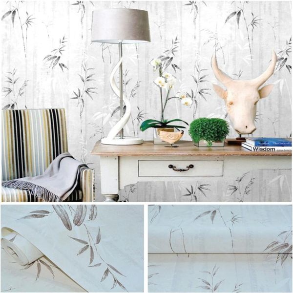 

wallpapers chinese style small bamboo leaf wallpaper for roll living room tv background decoration paper wall papers home decor modern