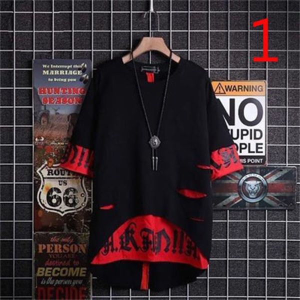 

2021 new loose pure sports men's t-shirt korean hip-hop tide brand gmbz, White;black