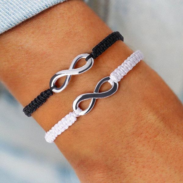 

charm bracelets forever love infinity symbol bracelet for women men rope braided charming friendship wristband hand jewelry gifts, Golden;silver