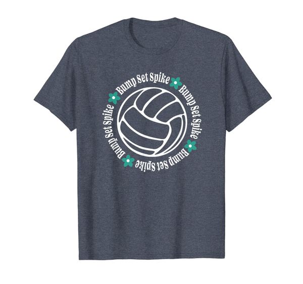 

bump set spike, volleyball tee, White;black