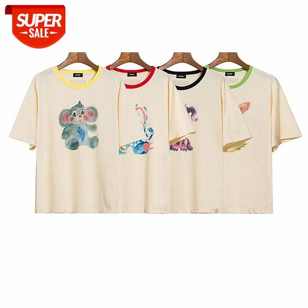 

done little monster print short-sleeved t-shirt round neck loose men and women couple bottoming shirt half sleeve #y09v, White;black