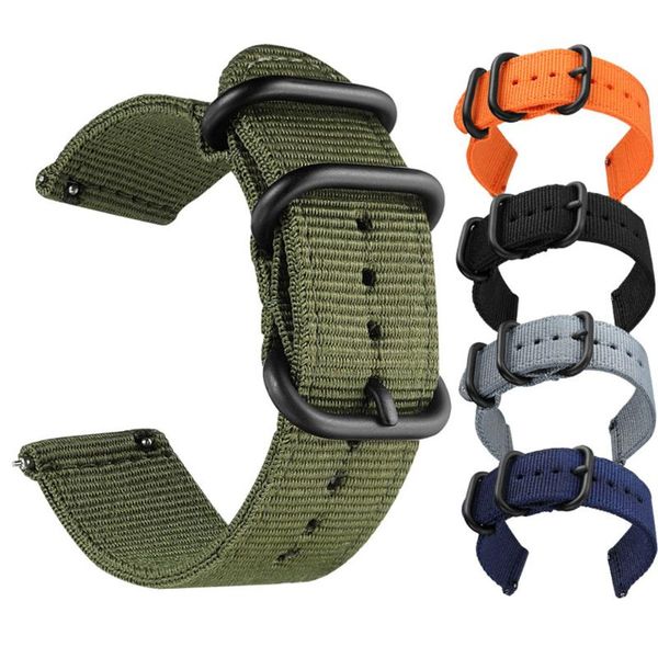 

watch bands compatible for samsung s3 soft woven nylon band 22mm quick release adjustable replacement sport strap wb376, Black;brown