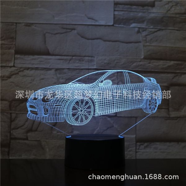

car series 3d night colorful usb touch creative visual art table lamp