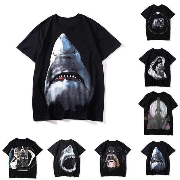 

mens animal print t shirts black mens fashion stylist summer t shirt short sleeve s-xxl, White;black