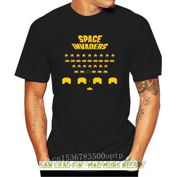 

men's t-shirts space invaders halliday cool stylish gamers 2021 brand t shirt men fashion cotton custom, White;black