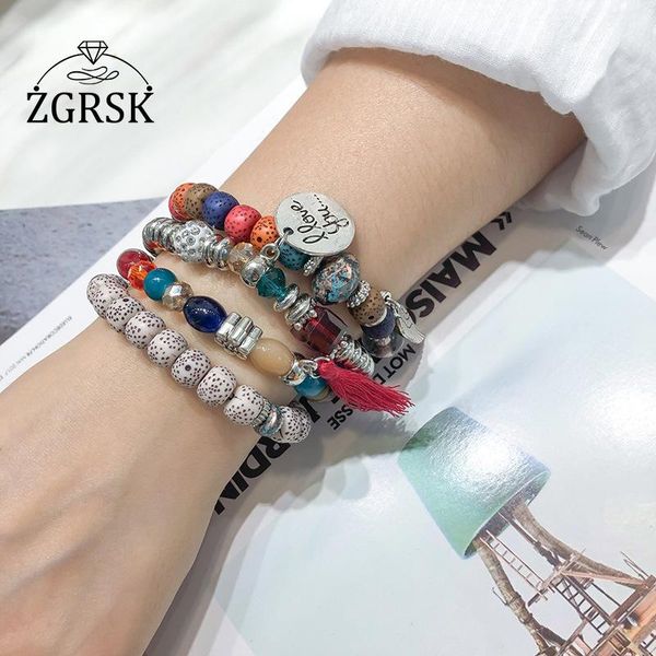 

bangle fashion 4 pcs bohemian style women bracelet avoid evil bodhi ladies anniversary gift for love girl lettering, Black