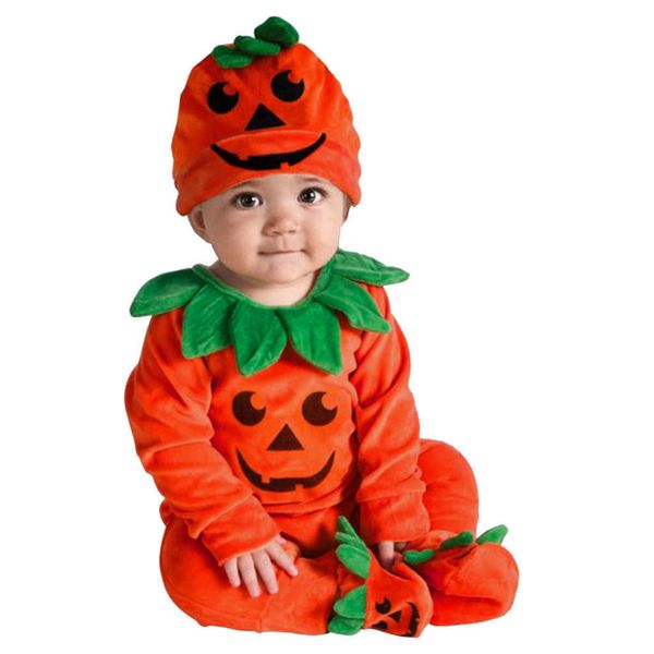 Vestiti del bambino del bambino Zucca Tuta di Halloween Tutina Abiti Pagliaccetto tuta calda costume da neonato vestiti per bambini Q0910