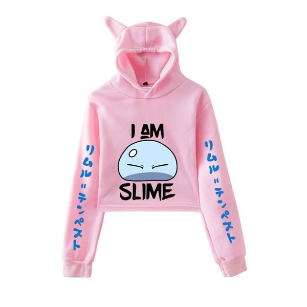 

men's hoodies & sweatshirts simple and beautiful cat ears cropped women long sleevetrendy anime pullover crop hoodie sweatshirt casual, Black