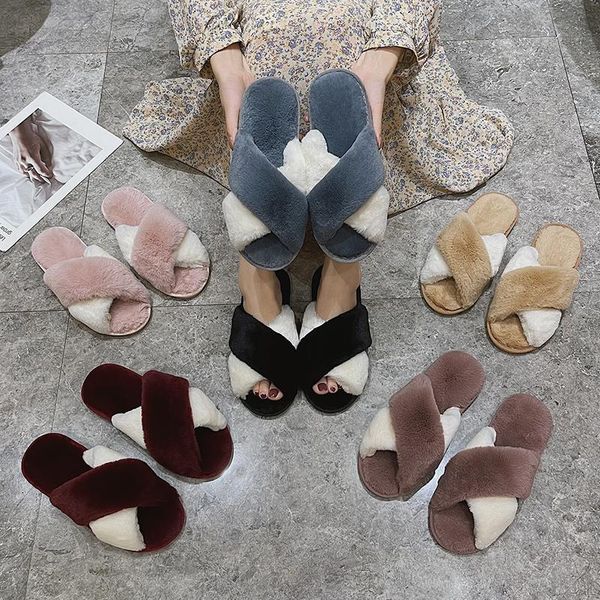 

sandals fashion womens shoes 2021 female sandal large size open toe fur heels cross luxury girls big peep flat velvet short plush fl, Black