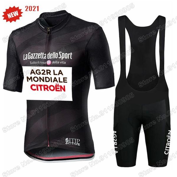 

racing sets 2021 ag2r tour de italia italy cycling jersey set clothing road bike shirt suit bicycle bib shorts ropa ciclismo maillot, Black;blue