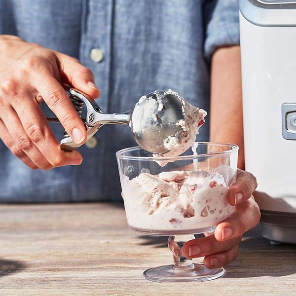 

spoons portable ice cream spoon stainless steel spring handle cookie scoop fruit watermelon home kitchen tools