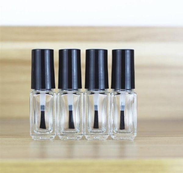 

storage bottles & jars 5ml square glass empty bottle with brush transparent makeup tool nail polish containers clear glue for samplesn1079
