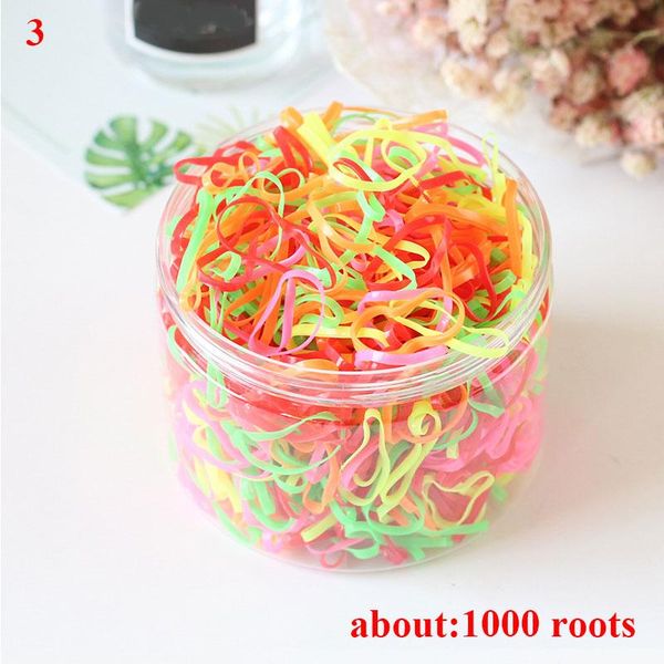 

hair accessories 1000/500pcs/box children ponytail holder kids elastic bands scrunchies candy color ties rope gum for, Slivery;white