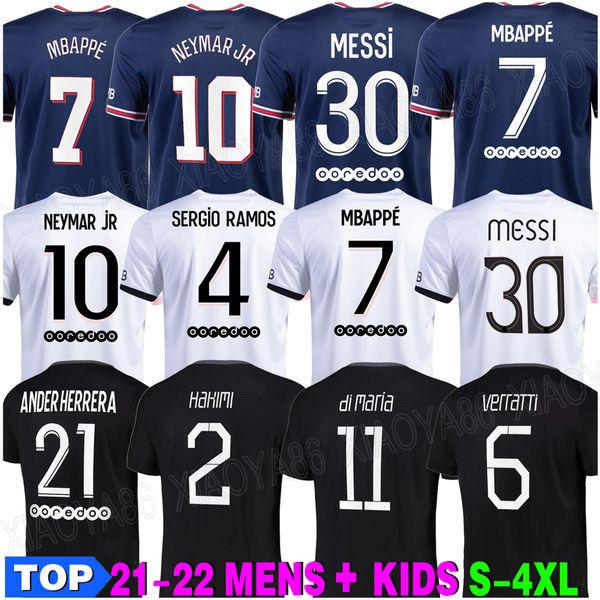 

21-22 mbappe hakimi sergio ramos wijnaldum soccer jersey 21 22 football shirt 2021 2022 marquinhos men + kids kit uniform enfants maillot de, Black;yellow