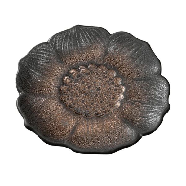 

mats & pads 1pc vintage ceramic teacup tray gilt iron home cup pad