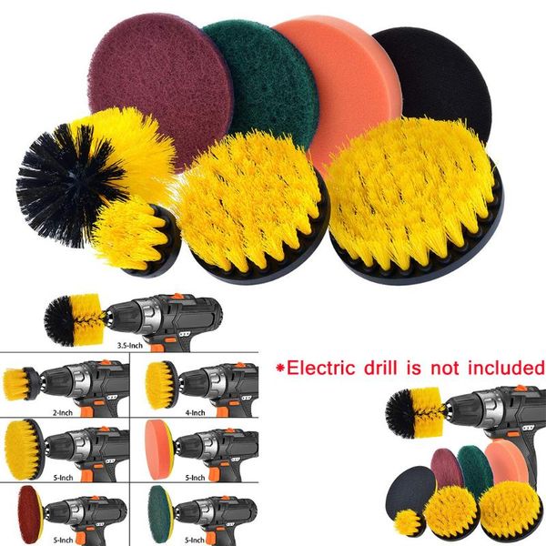 

professiona electric drills drill brush attachment set scrubber scouring and scrub pads all purpose cleaner for car sofa, kitchen, bathroom