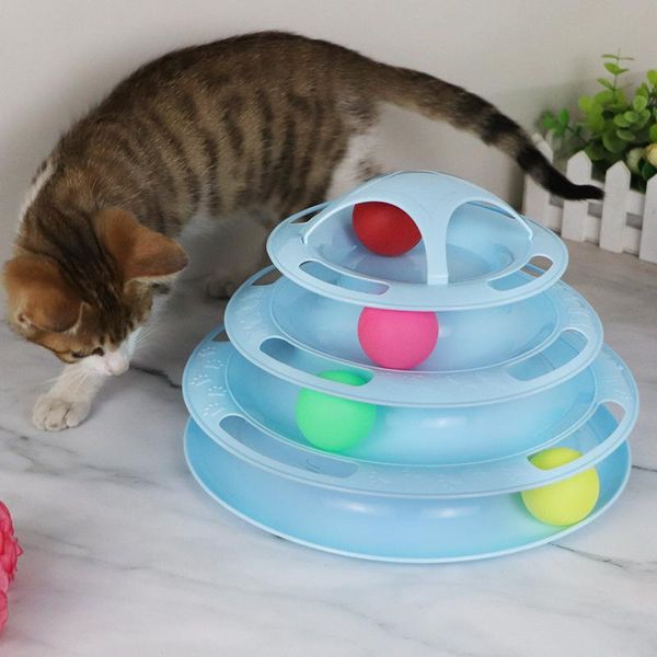 

cat toys selling eco- friendly funny three and four levels tracks turntable balls