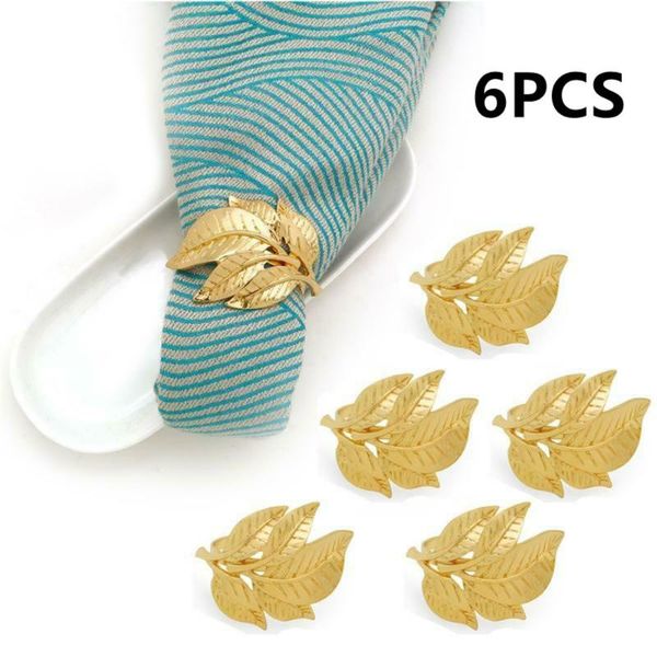 

napkin rings 6 pcs western restaurant metal tree leaf ring el button towel buckle for wedding party decoration