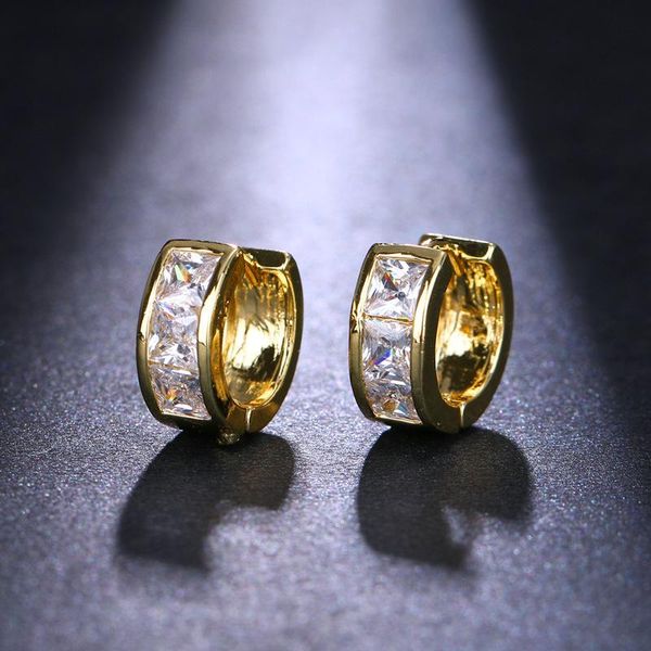 

dangle & chandelier creative simple inlay zircon stud earrings fashion women luxury gold color cute circle earring vintage bride jewelry gif, Silver